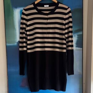Akris Punto Striped Black and Cream Cardigan
